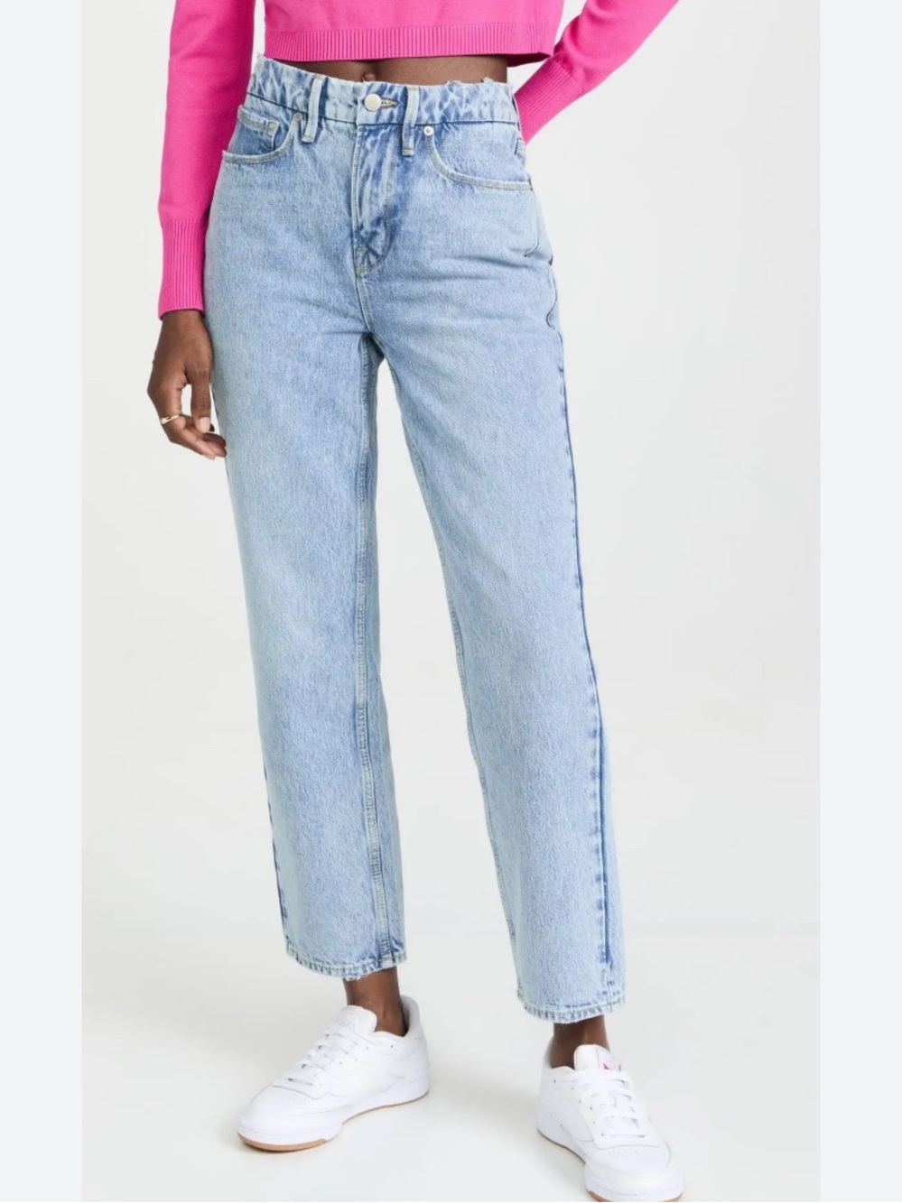 Good American Light Blue High-Rise Straight Jeans